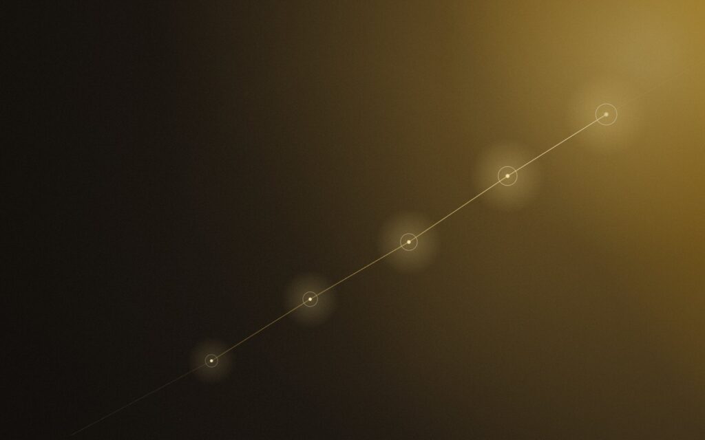 Warm-toned abstract ascending five-node sequence — placeholder, swap at production.